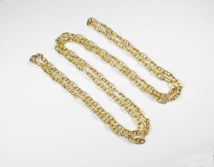 18ct gold anchor link long chain necklace